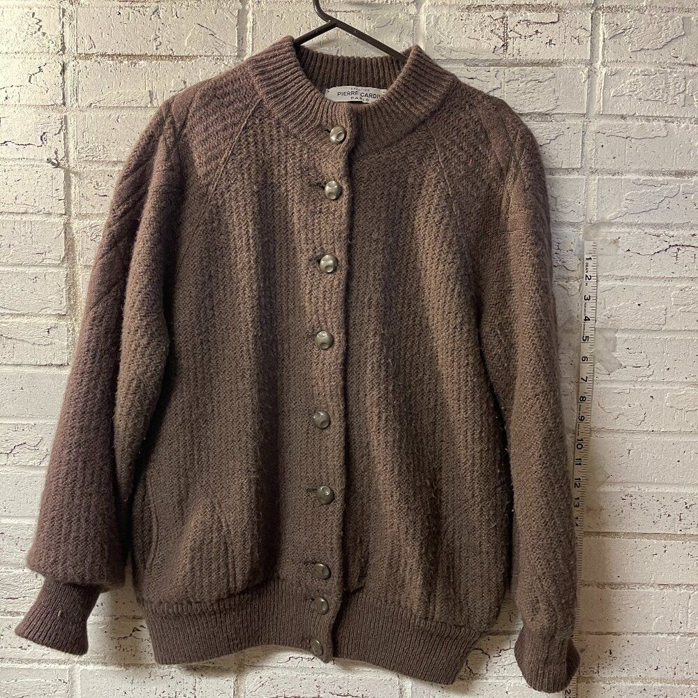 Pierre Cardin Paris Vintage Mohair Blend Button-Up Cardigan Sweater - Size 38 (M